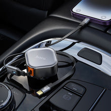 Заредете изображение във визуализатора на галерията – HOCO car charger with telescoping cable Type C + Lightning QC PD 30W NZ13 black
