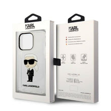 Заредете изображение във визуализатора на галерията – Original Pouch KARL LAGERFELD  Ikonik Karl Lagerfeld KLHCP14LHNIKTCT for Iphone 14 Pro transparent
