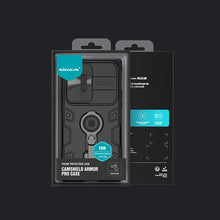 Заредете изображение във визуализатора на галерията – Nillkin CamShield Armor Pro Case Cover For Samsung Galaxy S23 Ultra Armor Cover With Camera Protector Ring Stand Black

