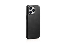 Заредете изображение във визуализатора на галерията – iPhone 15 Pro iCarer Oil Wax Premium Leather MagSafe Compatible Leather Case - Black
