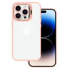 Заредете изображение във визуализатора на галерията – Tel Protect Kickstand case + camera glass (lens) for Iphone 15 Pro Max light pink

