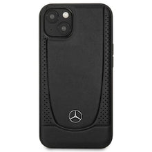 Заредете изображение във визуализатора на галерията – Original Case MERCEDES Leather Urban MEHCP15SARMBK for Iphone 15 Black
