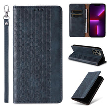 Заредете изображение във визуализатора на галерията – Magnet Strap Case Case For Samsung Galaxy A54 5G Flip Wallet Mini Lanyard Stand Blue
