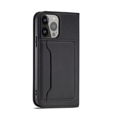 Заредете изображение във визуализатора на галерията – Magnet Card Case case for iPhone 14 Pro flip cover wallet stand black
