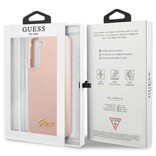 Заредете изображение във визуализатора на галерията – Guess GUHCS23MLSLMGPP S23+ S916 pink/pink hardcase Silicone Script Metal Logo
