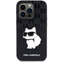 Заредете изображение във визуализатора на галерията – Original Pouch KARL LAGERFELD Saffiano Monogram Choupette KLHCP14LSAKHPCK for Iphone 14 Pro Black
