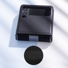 Заредете изображение във визуализатора на галерията – Nillkin Qin Vegan Leather Case for Samsung Galaxy Z Flip 4 cover made of ecological leather, golden stand
