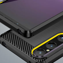 Заредете изображение във визуализатора на галерията – Carbon Case cover for Sony Xperia 1 V flexible silicone carbon cover black
