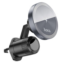 Заредете изображение във визуализатора на галерията – HOCO car holder to air vent with wilress charging support MagSafe HW6 greay
