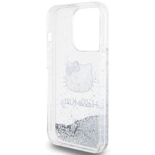 Заредете изображение във визуализатора на галерията – Hello Kitty Liquid Glitter Charms Kitty Head case for iPhone 14 Pro - silver
