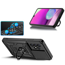 Заредете изображение във визуализатора на галерията – Hybrid Armor Camshield case for Samsung Galaxy A53 5G armored case with camera cover blue
