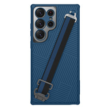 Заредете изображение във визуализатора на галерията – Nillkin Strap Case for Samsung Galaxy S23 Ultra armored case with a wrist strap blue
