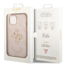 Заредете изображение във визуализатора на галерията – Guess 4G Big Metal Logo case for iPhone 15 Plus - pink
