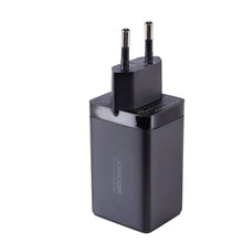Заредете изображение във визуализатора на галерията – Joyroom fast charger GaN 65W USB, 2x USB C black + USB C cable - USB C 100W 1.2m (TCG01)

