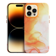 Заредете изображение във визуализатора на галерията – Leather Mag Cover for IPHONE 11 orange splash
