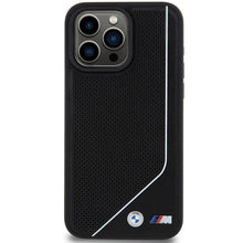 Заредете изображение във визуализатора на галерията – BMW Perforated Twisted Line MagSafe case for iPhone 15 Pro Max - black
