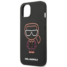 Заредете изображение във визуализатора на галерията – Original faceplate case KARL LAGERFELD KLHCP13STUOK for iPhone 13 MINI (Multipink IK / black)

