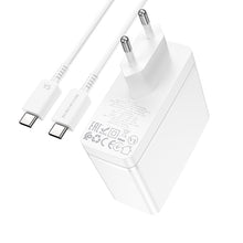 Заредете изображение във визуализатора на галерията – Borofone Wall charger BN11 Imperial - USB + 2xType C - QC 3.0 PD 100W with Type C to Type C cable white
