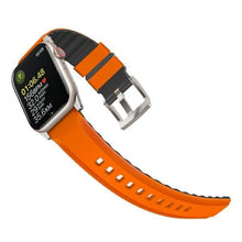 Заредете изображение във визуализатора на галерията – Uniq Strap Linus Apple Watch Series 1/2/3/4/5/6/7/8/SE/SE2/Ultra 42/44/45/49mm Airosoft Silicone Orange/Volt Orange
