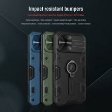 Заредете изображение във визуализатора на галерията – Nillkin CamShield Armor TPU+PC for Iphone 13 Pro Max blue
