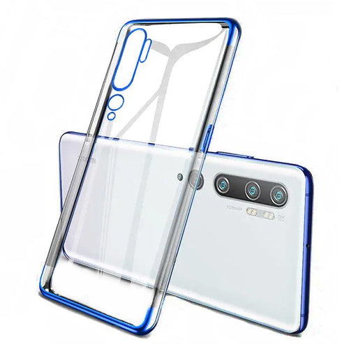 Clear Color Case Gel TPU Electroplating frame Cover for Xiaomi Mi Note 10 / Mi Note 10 Pro / Mi CC9 Pro blue