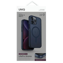 Заредете изображение във визуализатора на галерията – Uniq LifePro Xtreme iPhone 15 Pro Max 6.7" case Magclick Charging dark blue/smoke blue
