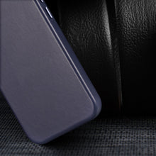 Заредете изображение във визуализатора на галерията – Dux Ducis Naples case for iPhone 14 magnetic leather case MagSafe blue
