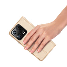 Заредете изображение във визуализатора на галерията – Dux Ducis Skin Pro Case Xiaomi 13 Pro Flip Card Wallet Gold Stand
