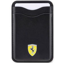 Заредете изображение във визуализатора на галерията – Ferrari Wallet Card Slot FEWCMRSIK case - black MagSafe Leather 2023 Collection
