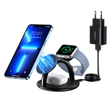 Заредете изображение във визуализатора на галерията – Choetech 3in1 inductive charging station iPhone 12/13/14, AirPods Pro, Apple Watch black (T587-F)
