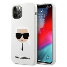 Заредете изображение във визуализатора на галерията – Karl Lagerfeld KLHCP12MSLKHWH iPhone 12/12 Pro 6,1" biały/white hardcase Silicone Karl`s Head
