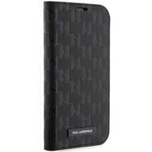 Заредете изображение във визуализатора на галерията – Karl Lagerfeld KLBKP14XSAKLHPK iPhone 14 Pro Max 6.7" bookcase black/black Saffiano Monogram
