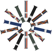 Заредете изображение във визуализатора на галерията – Dux Ducis Strap (Mixture II Version) strap for Apple Watch SE, 8, 7, 6, 5, 4, 3, 2, 1 (41, 40, 38 mm) braided bracelet dark stripes

