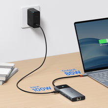 Заредете изображение във визуализатора на галерията – HUB 10in1 Baseus Metal Gleam Series II USB-C to HDMI 4K 120Hz / HDMI 4K 60Hz / USB-A 10Gb/s / 2xUSB-A 480Mb/s / USB-C 10Gb/s / RJ45 / SD / TF / USB-C PD - gray
