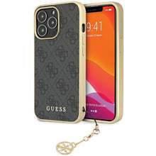 Заредете изображение във визуализатора на галерията – Guess GUHCP14XGF4GGR iPhone 14 Pro Max 6.7" grey/grey hardcase 4G Charms Collection
