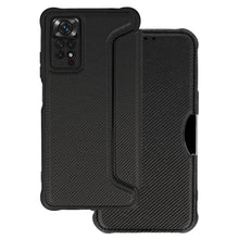 Заредете изображение във визуализатора на галерията – Razor Carbon Book Case for Xiaomi Redmi Note 11/Note 11S black
