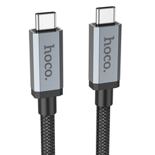 Заредете изображение във визуализатора на галерията – Hoco cable type c to type c power delivery pd100w 5a usb3.2 20gbps us06 1m black
