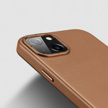 Заредете изображение във визуализатора на галерията – Dux Ducis Grit Leather Case for iPhone 14 Elegant Faux Leather Cover (MagSafe Compatible) Brown
