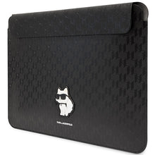 Заредете изображение във визуализатора на галерията – Original KARL LAGERFELD Laptop Sleeve Saffiano Monogram Choupette KLCS16SAKHPCK 16 inches black
