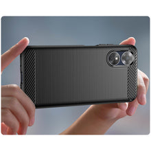 Заредете изображение във визуализатора на галерията – Carbon Case case for Oppo A17 flexible silicone carbon cover black
