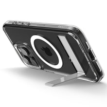 Заредете изображение във визуализатора на галерията – Spigen Ultra Hybrid S MagSafe case with stand for iPhone 15 Pro - transparent
