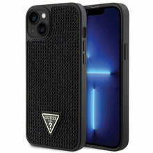 Заредете изображение във визуализатора на галерията – Original Case GUESS Rhinestone Triangle hardcase GUHCP14MHDGTPK for Iphone 14 Plus black
