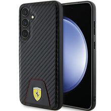 Заредете изображение във визуализатора на галерията – Original FERRARI hardcase Carbon Stitched Bottom FEHCS24MN3PUK for Samsung Galaxy  S24 Plus Black
