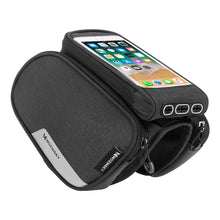 Заредете изображение във визуализатора на галерията – Wozinsky frame bike bag + detachable phone cover up to 6.5 "1.5l black (WBB7BK)
