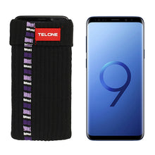 Заредете изображение във визуализатора на галерията – TelOne mobile phone sock with neck strap, black with stripe
