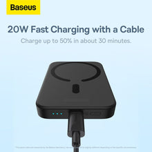Заредете изображение във визуализатора на галерията – BASEUS power bank magnetic support MagSafe 6000mAh PD 20W PPCX050001 black
