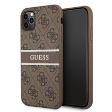 Заредете изображение във визуализатора на галерията – Guess GUHCN654GDBR iPhone 11 Pro Max 6,5" brązowy/brown hardcase 4G Stripe
