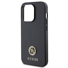 Заредете изображение във визуализатора на галерията – Guess GUHCP14LPS4DGPK case for iPhone 14 Pro - black Strass Metal Logo
