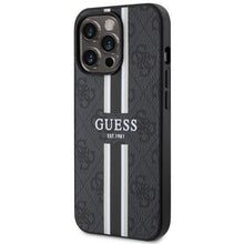 Заредете изображение във визуализатора на галерията – Guess GUHMP13XP4RPSK iPhone 13 Pro Max 6.7" black/black hardcase 4G Printed Stripes MagSafe
