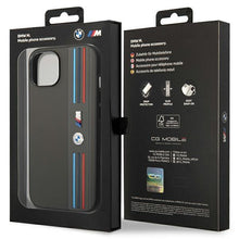 Заредете изображение във визуализатора на галерията – Case BMW BMHCP14M22PPMA iPhone 14 Plus 6.7" grey/grey Tricolor M Collection
